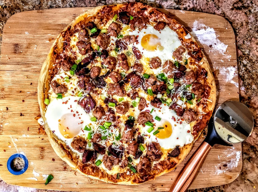 Grilled Breakfast Pizza Finished