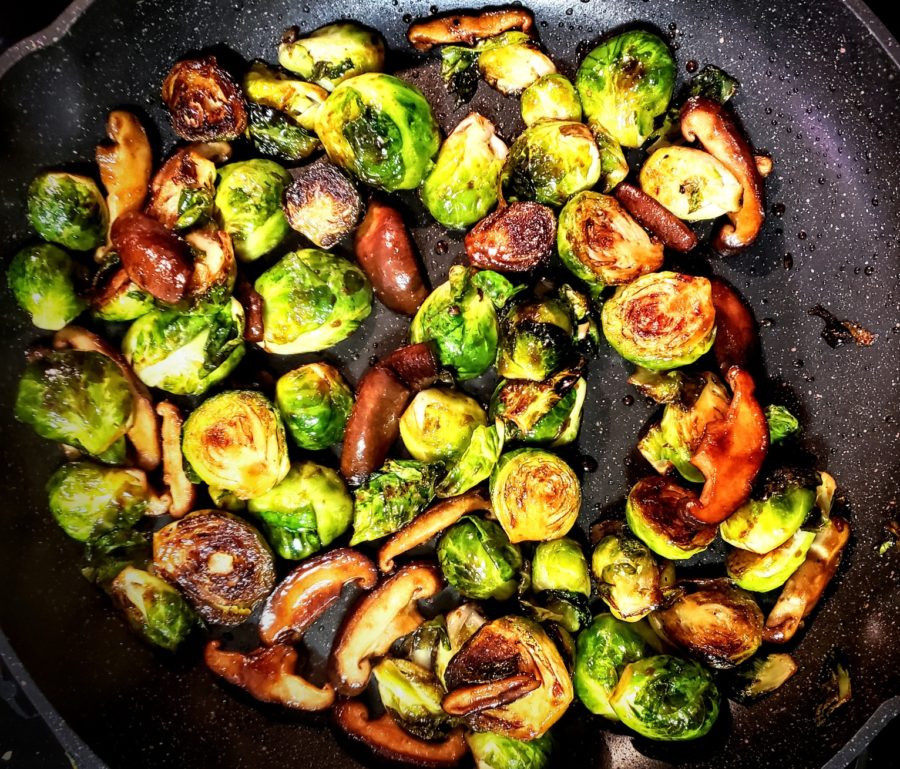 Sauteed Brussels Sprouts and Shiitake Mushrooms Flavor Bible