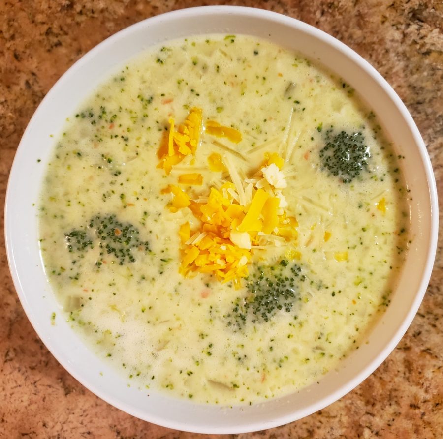 Next Level Broccoli and Cheese Soup Plated
