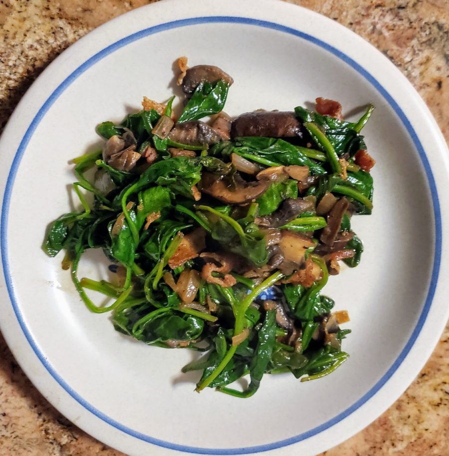 Bacon Mushroom Spinach Plated
