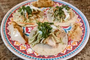 Grilled Halibut Tacos Plated