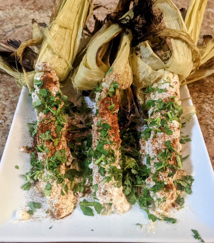 Grilled Mexican Street Corn Plated