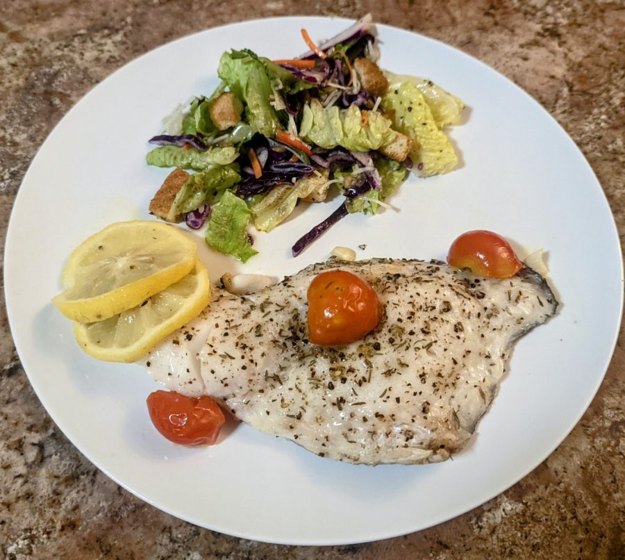 Easy Baked Black Rockfish Plated Angled