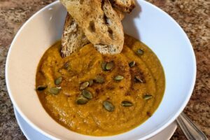 Roasted Winter Squash Soup Plated