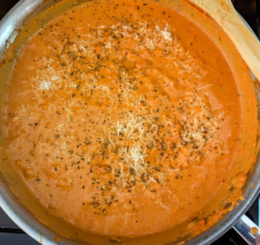 Easy Homemade Vodka Sauce Finished in Pan