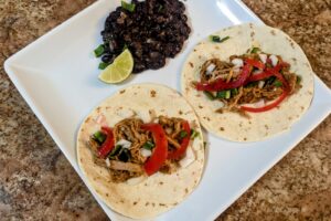 Instant Pot Pulled Pork Tacos Plated