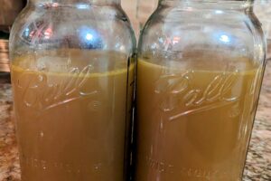 Homemade Chicken Stock in Jars