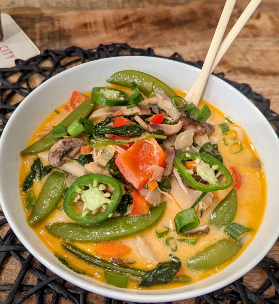 Thai Curry Chicken Soup Plated